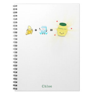 Cute Kawaii Banana Milk op maat Notitieboek