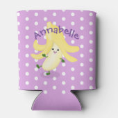 Cute kawaii banana paarse cartoon blikjeskoeler (Achterkant)