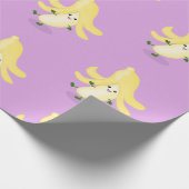 Cute kawaii banana paarse cartoon cadeaupapier (Hoek)