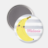 Cute Kawaii Banana Personalized Magneet (Voorkant / Achterkant)