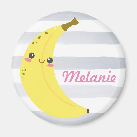 Cute Kawaii Banana Personalized Magneet (Voorkant)