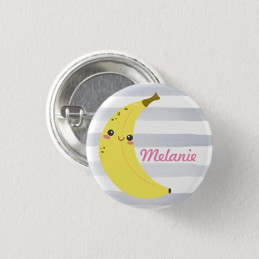 Cute Kawaii Banana Personalized Ronde Button 3,2 Cm (Voorkant /achterkant)