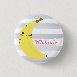 Cute Kawaii Banana Personalized Ronde Button 3,2 Cm