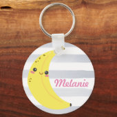 Cute Kawaii Banana Personalized Sleutelhanger (Voorkant)