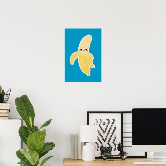 Cute Kawaii Banana Poster (Thuiskantoor)
