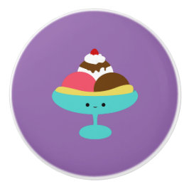 Cute Kawaii Banana Split Keramische Knop
