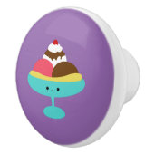 Cute Kawaii Banana Split Keramische Knop (Rechts)