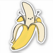Cute Kawaii Banana Sticker (Voorkant)