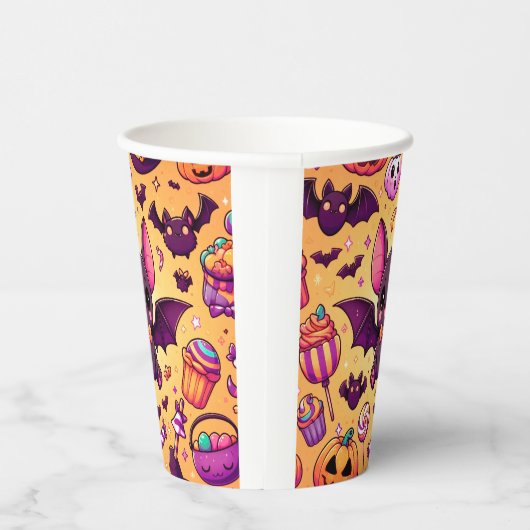 Cute kawaii bat candy halloween papieren bekers (Rechts)