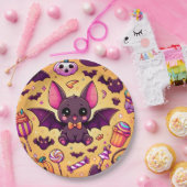 Cute kawaii bat candy halloween papieren bordje (Feest)