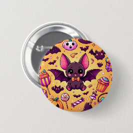 Cute kawaii bat candy halloween ronde button 5,7 cm