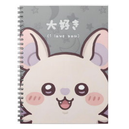 Cute Kawaii Bat Notebook - "Daisuki" (I Love You)  Notitieboek