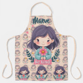 Cute Kawaii "Be Kind" Illustration Schort (Voorkant)