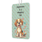 Cute Kawaii Beagle with Hearts Playful Dog Luchtverfrisser (Links)