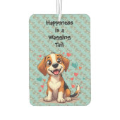 Cute Kawaii Beagle with Hearts Playful Dog Luchtverfrisser (Achterkant)