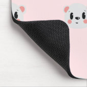 Cute Kawaii Bear Face Pattern on Pastel Pink Muismat (Hoek)