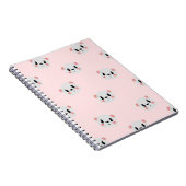 Cute Kawaii Bear Face Pattern on Pastel Pink Notitieboek (Rechterzijde)