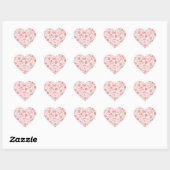 Cute Kawaii Bear Strawberry Tea Pattern | Pink  Hart Sticker (Vel)