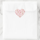 Cute Kawaii Bear Strawberry Tea Pattern | Pink  Hart Sticker (Tas)