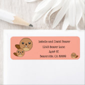 Cute Kawaii Beaver Animal Return Label (Insitu)
