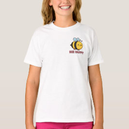 Cute Kawaii Bee 'Bee Happy' Inspirational Pun T-shirt