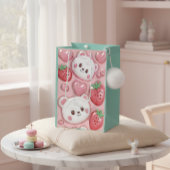 Cute Kawaii Beer & Aardbei Roze Cadeautas