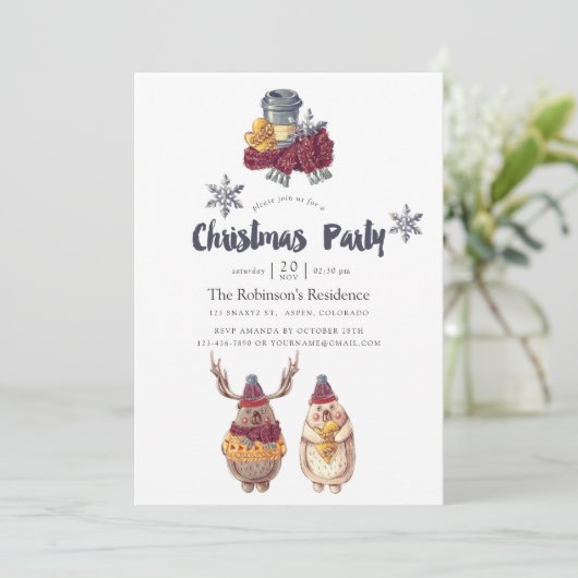 Cute Kawaii Beer Kerstfeestdag Kaart (Staand voorkant)