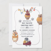 Cute Kawaii Beer Ugly Sweater Kerstparty Kaart (Voorkant)