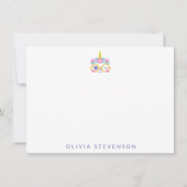 Cute Kawaii Beer Unicorn Face Flower Crown Name Notitiekaartje (Voorkant)