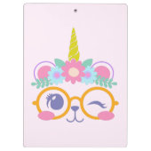 Cute Kawaii Beer Unicorn Face Pink - Gepersonalise Klembord (Achterkant)