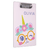 Cute Kawaii Beer Unicorn Face Pink - Gepersonalise Klembord (Rechts)