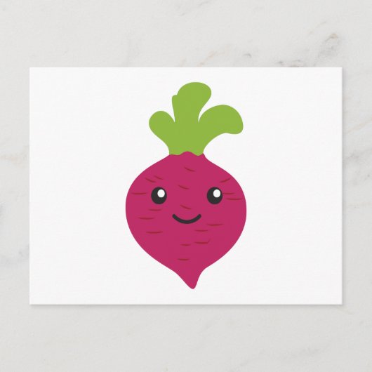 Cute Kawaii Beet Briefkaart (Voorkant)