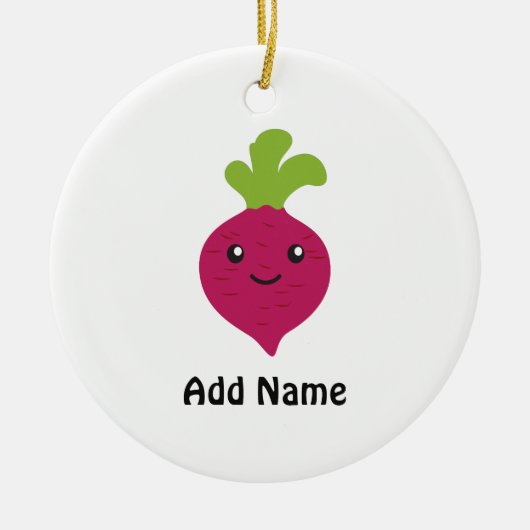 Cute Kawaii Beet Keramisch Ornament (Voorkant)