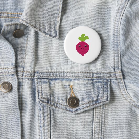Cute Kawaii Beet Ronde Button 5,7 Cm (In situ)