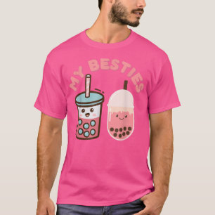 Cute Kawaii Bestie Boba Drink Bubble Milk Tea Aest T-shirt
