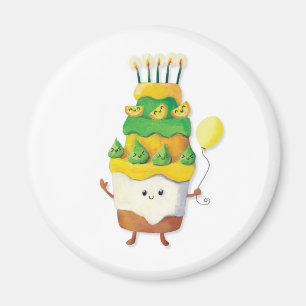Cute Kawaii Birthday Cake Magneet