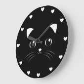 Cute Kawaii Black Cat Grote Klok (Hoek)