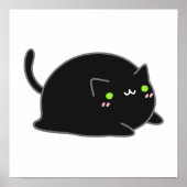 Cute Kawaii Black Cat Poster (Voorkant)