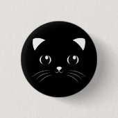 Cute Kawaii Black Cat Ronde Button 3,2 Cm (Voorkant)