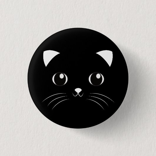 Cute Kawaii Black Cat Ronde Button 3,2 Cm (Voorkant)