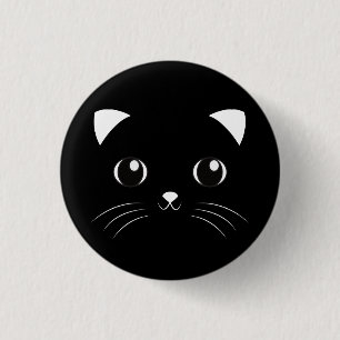 Cute Kawaii Black Cat Ronde Button 3,2 Cm