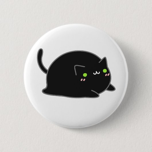 Cute Kawaii Black Cat Ronde Button 5,7 Cm (Voorkant)