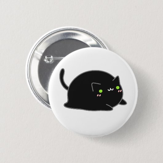 Cute Kawaii Black Cat Ronde Button 5,7 Cm (Voorkant /achterkant)