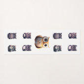 Cute Kawaii Black Owl Children's Yogamat (Achterkant (horizontaal))