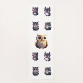 Cute Kawaii Black Owl Children's Yogamat (Achterkant)