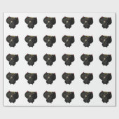 Cute Kawaii Black Sushi Cat Cadeaupapier (Vlak)