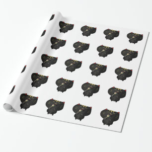 Cute Kawaii Black Sushi Cat Cadeaupapier