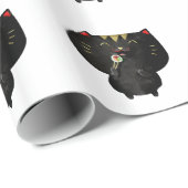 Cute Kawaii Black Sushi Cat Cadeaupapier (Rol Hoek)