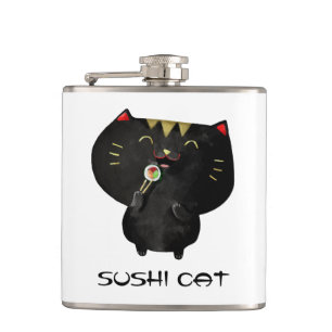 Cute Kawaii Black Sushi Cat Heupfles
