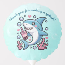 Cute Kawaii Blauwe Boba Haai Baby Shower 